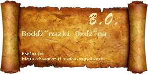 Bodánszki Oxána névjegykártya